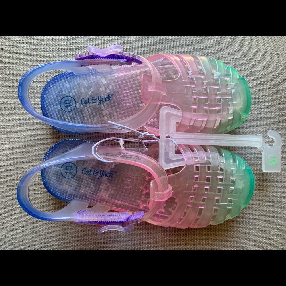 Cat & Jack Toddler Girl Ombre Sunny Jelly Shoes Sandal Size 10